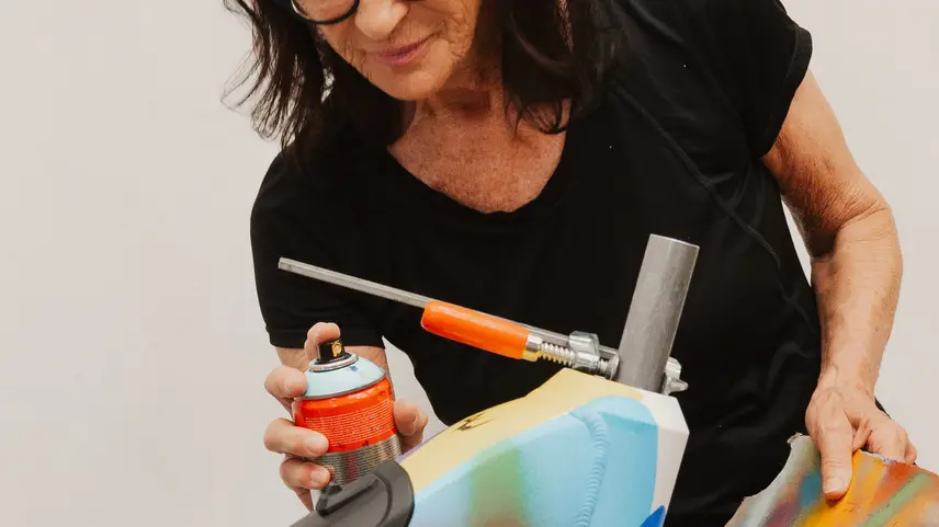 Detailbild der Lackierung am corratec Art Bike